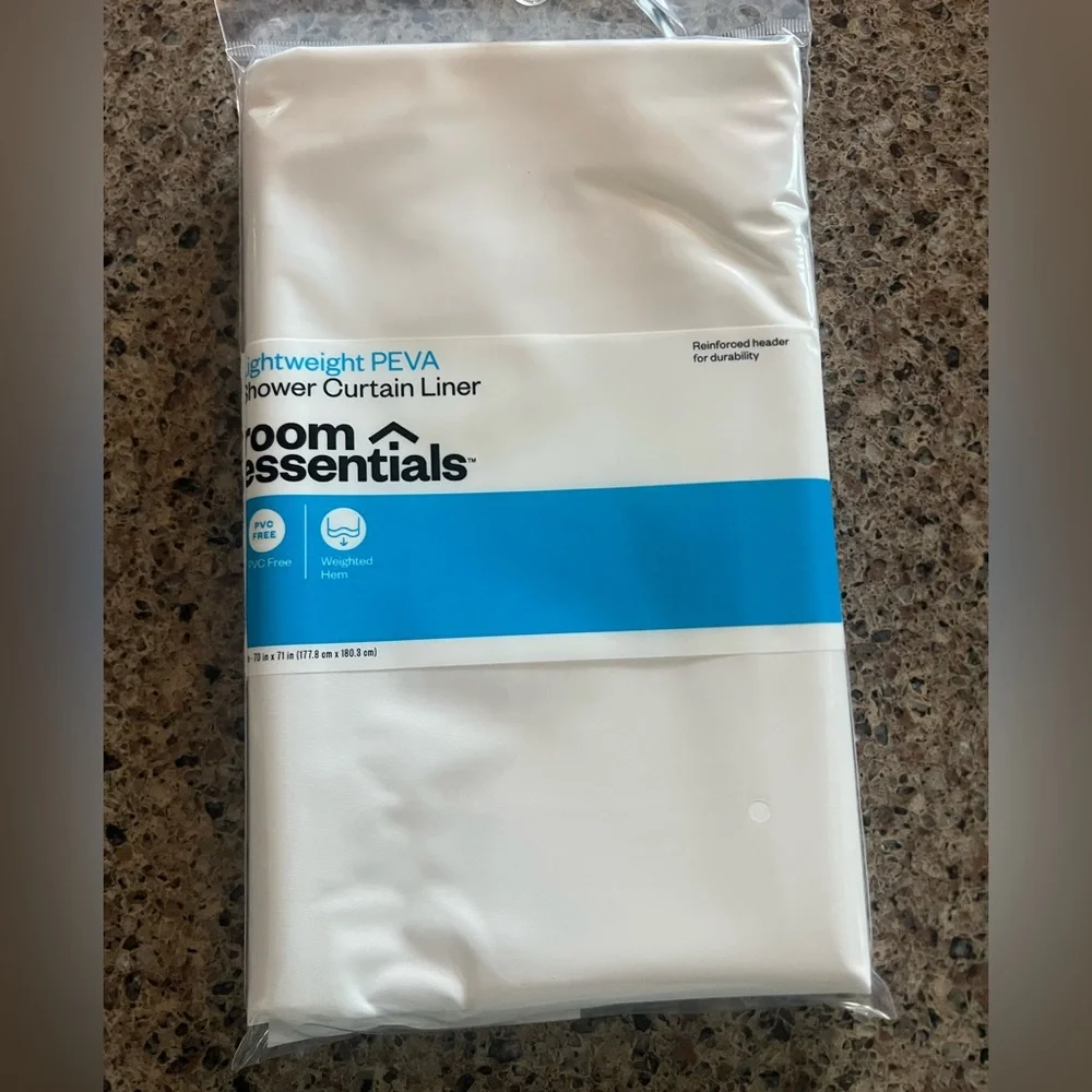 Set of 5- Room Essentials White PEVA Shower Curtain Liner